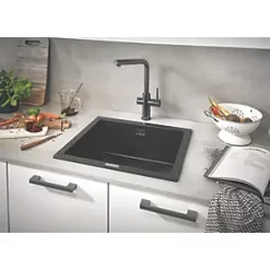 Grohe K700U 1 Bowl Granite Composite Sink Black Non-Handed 533 x 457mm 12 Grohe K700U 1 Bowl Granite Composite Sink Black Non-Handed 533 x 457mm -Cabinet Hardware shop 657VY A4