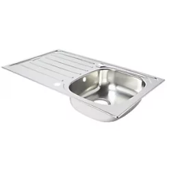 1 Bowl Stainless Steel Kitchen Sink & Drainer 860 x 500mm -Cabinet Hardware shop 6663K A2