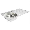 1 Bowl Stainless Steel Kitchen Sink & Drainer 860 x 500mm -Cabinet Hardware shop 6663K P