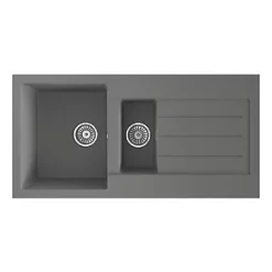 ETAL Comite 1.5 Bowl Granite Composite Kitchen Sink Grey Reversible 1000 x 500mm -Cabinet Hardware shop 695RG A1