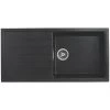 Bristan Quartz 1 Bowl Resin Composite Kitchen Sink & Reversible Drainer Black Left or Right-Handed 1000 x 500mm