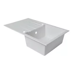 1 Bowl Plastic & Resin Kitchen Sink & Drainer White Reversible 800 x 500mm 9 1 Bowl Plastic & Resin Kitchen Sink & Drainer White Reversible 800 x 500mm -Cabinet Hardware shop 7567K A2