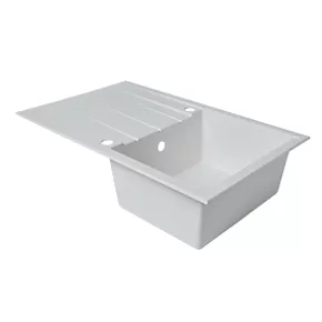 1 Bowl Plastic & Resin Kitchen Sink & Drainer White Reversible 800 x 500mm 5 1 Bowl Plastic & Resin Kitchen Sink & Drainer White Reversible 800 x 500mm - Image 3