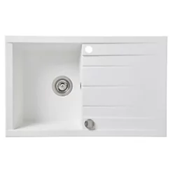 1 Bowl Plastic & Resin Kitchen Sink & Drainer White Reversible 800 x 500mm 10 1 Bowl Plastic & Resin Kitchen Sink & Drainer White Reversible 800 x 500mm -Cabinet Hardware shop 7567K A3