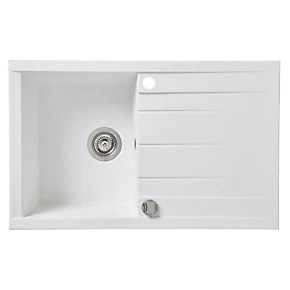 1 Bowl Plastic & Resin Kitchen Sink & Drainer White Reversible 800 x 500mm 6 1 Bowl Plastic & Resin Kitchen Sink & Drainer White Reversible 800 x 500mm - Image 4
