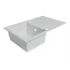 1 Bowl Plastic & Resin Kitchen Sink & Drainer White Reversible 800 x 500mm -Cabinet Hardware shop 7567K P