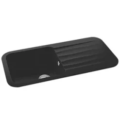 Abode Dune 1 Bowl Granite Composite Kitchen Sink Black Reversible 1000 x 500mm
