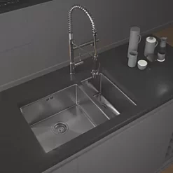 ETAL Elite 1.5 Bowl Stainless Steel Kitchen Sink 670 x 440mm -Cabinet Hardware shop 800RG A2