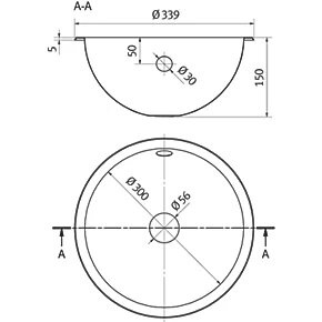Franke Rondo Under-Mounted or Inset Vanity Basin No Tap Holes 339mm 4 Franke Rondo Under-Mounted or Inset Vanity Basin No Tap Holes 339mm - Image 2