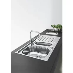 Carron Phoenix Onda 1.5 Bowl Stainless Steel Reversible Sink & Drainer 1000 x 500mm -Cabinet Hardware shop 8277V A2
