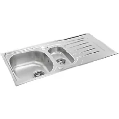 Carron Phoenix Onda 1.5 Bowl Stainless Steel Reversible Sink & Drainer 1000 x 500mm