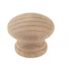 Traditional Cabinet Door Knobs Plain Beech 35mm 2 Pack