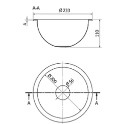 Franke Rondo Under-Mounted or Inset Vanity Basin No Tap Holes 233mm -Cabinet Hardware shop 86582 A1