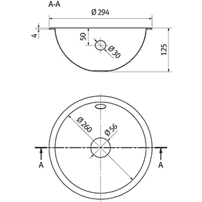 Franke Rondo Under-Mounted or Inset Vanity Basin No Tap Holes 294mm 4 Franke Rondo Under-Mounted or Inset Vanity Basin No Tap Holes 294mm - Image 2
