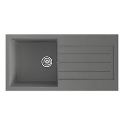 ETAL Comite 1 Bowl Granite Composite Kitchen Sink Grey Reversible 1000 x 500mm -Cabinet Hardware shop 909RG A1