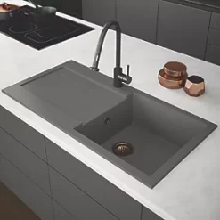 ETAL Comite 1 Bowl Granite Composite Kitchen Sink Grey Reversible 1000 x 500mm -Cabinet Hardware shop 909RG A2