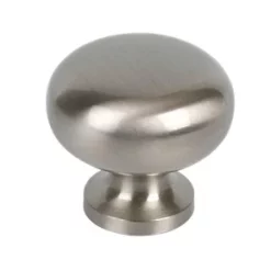 Sleek Round Knobs Satin Nickel 30mm 2 Pack