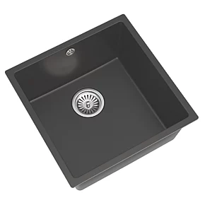 ETAL Comite 1 Bowl Granite Composite Kitchen Sink Matt Black 440 x 440mm 3 ETAL Comite 1 Bowl Granite Composite Kitchen Sink Matt Black 440 x 440mm