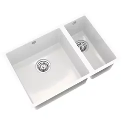 ETAL Comite 1.5 Bowl Granite Composite Kitchen Sink Gloss White Left-Hand 670 x 440mm